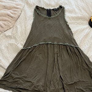 POL Olive Green Sleeveless long top